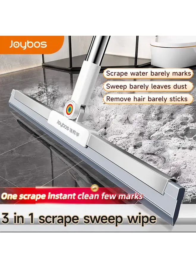 Joybos 3 In 1 Floor Squeegee Broom With Scraper For Pets And Long Hair 39 37 Inch Multi Surface Cleaner - Image 1